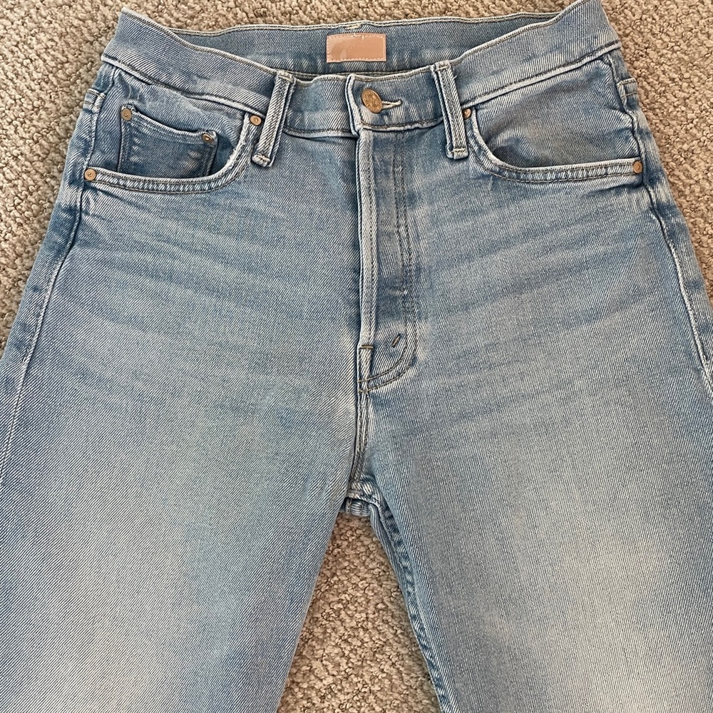 MOTHER Tomcat Ankle Fray in Kitty Corner Straight Leg light denim Jeans size 27 - Picture 3 of 14